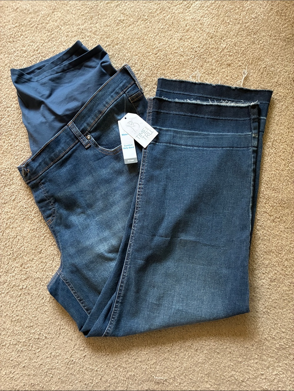 Time and Tru Maternity Comfort Belly Band Straight Leg Jeans - Size XXL (20)